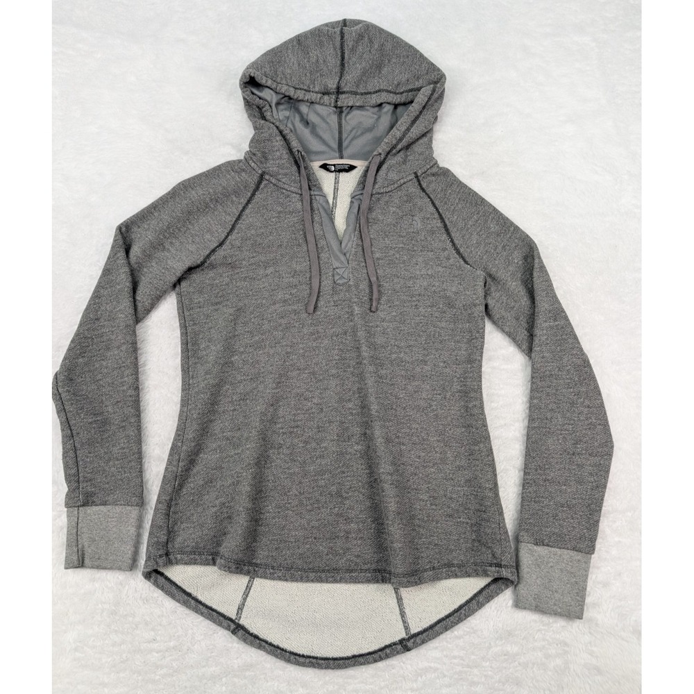 The North Face Hoodie Women's S/P Gray Lightweight Pullover Low Back